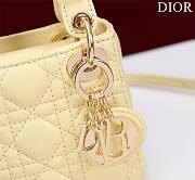 Dior Micro Lady In Yellow Lambskin - 12x10x5cm - 2