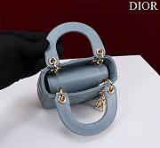 Dior Micro Lady In Blue Lambskin - 12x10x5cm - 3