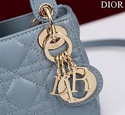 Dior Micro Lady In Blue Lambskin - 12x10x5cm - 2