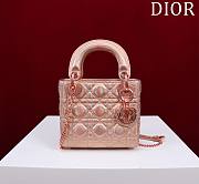 Dior Micro Lady In Pink Shiny Lambskin - 12x10x5cm - 1