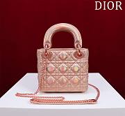 Dior Micro Lady In Pink Shiny Lambskin - 12x10x5cm - 4