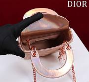 Dior Micro Lady In Pink Shiny Lambskin - 12x10x5cm - 3