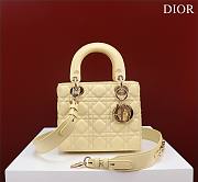 Dior Small Lady In Yellow Lambskin - 20x16x8cm - 1