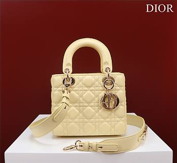 Dior Small Lady In Yellow Lambskin - 20x16x8cm