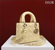 Dior Small Lady In Yellow Lambskin - 20x16x8cm - 4