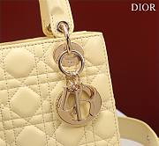 Dior Small Lady In Yellow Lambskin - 20x16x8cm - 2