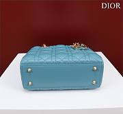 Dior Small Lady In Blue Lambskin - 20x16x8cm - 5