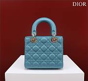 Dior Small Lady In Blue Lambskin - 20x16x8cm - 3