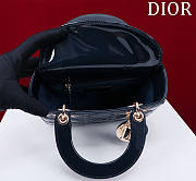 Dior Small Lady In Black Shiny Lambskin - 20x16x8cm - 5