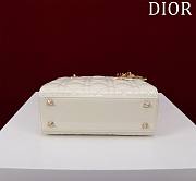 Dior Small Lady In White Shiny Lambskin - 20x16x8cm - 4