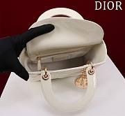 Dior Small Lady In White Shiny Lambskin - 20x16x8cm - 3