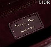 Dior Small Lady In Dark Red Lambskin - 20x16x8cm - 5