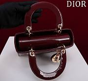 Dior Small Lady In Dark Red Lambskin - 20x16x8cm - 4