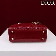 Dior Small Lady In Red Lambskin - 20x16x8cm - 3