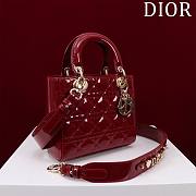 Dior Small Lady In Red Lambskin - 20x16x8cm - 2