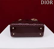 Dior Small Lady In Burgundy Lambskin - 20x16x8cm - 5