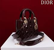 Dior Small Lady In Burgundy Lambskin - 20x16x8cm - 4