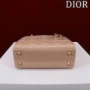 Dior Small Lady In Powder Beige Lambskin - 20x16x8cm - 5