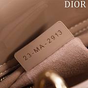 Dior Small Lady In Powder Beige Lambskin - 20x16x8cm - 4