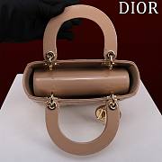 Dior Small Lady In Powder Beige Lambskin - 20x16x8cm - 3