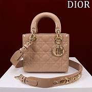 Dior Small Lady In Powder Beige Lambskin - 20x16x8cm - 1