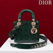 Dior Small Lady In Green Lambskin - 20x16x8cm - 1