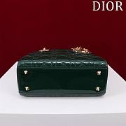 Dior Small Lady In Green Lambskin - 20x16x8cm - 5