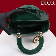 Dior Small Lady In Green Lambskin - 20x16x8cm - 4