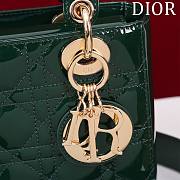 Dior Small Lady In Green Lambskin - 20x16x8cm - 2