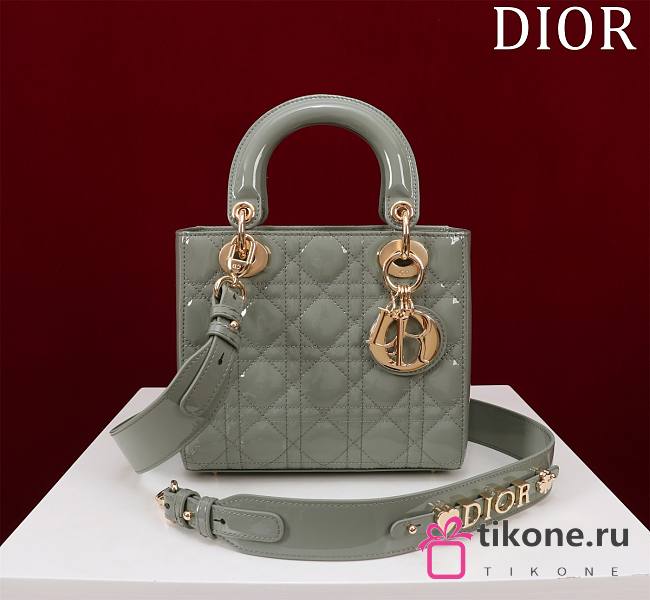 Dior Small Lady In Grey Cannage Lambskin - 20x16x8cm - 1