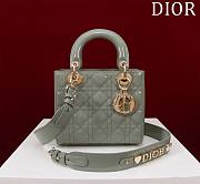 Dior Small Lady In Grey Cannage Lambskin - 20x16x8cm - 1