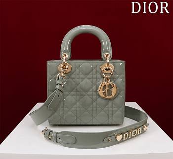 Dior Small Lady In Grey Cannage Lambskin - 20x16x8cm
