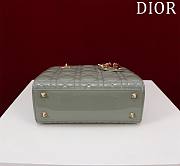 Dior Small Lady In Grey Cannage Lambskin - 20x16x8cm - 5