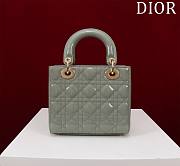 Dior Small Lady In Grey Cannage Lambskin - 20x16x8cm - 2