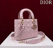 Dior Small Lady In Light Pink Lambskin - 20x16x8cm - 5