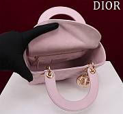 Dior Small Lady In Light Pink Lambskin - 20x16x8cm - 3