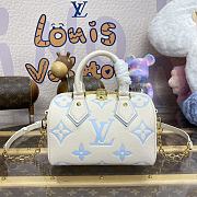 Louis Vuitton M46397 Speedy In White&Blue - 20.5x13.5x12cm - 1