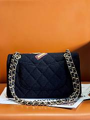 Chanel Retro Woolen Black Flap Bag - 15.5x25.5x6.5cm - 4