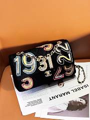 Chanel Retro Woolen Black Flap Bag - 15.5x25.5x6.5cm - 2