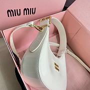 Miumiu Patent Ivory Leather Hobo Bag - 20x17x6cm - 3