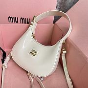 Miumiu Patent Ivory Leather Hobo Bag - 20x17x6cm - 2