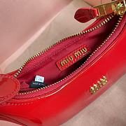 Miumiu Patent Red Leather Hobo Bag - 20x17x6cm - 2