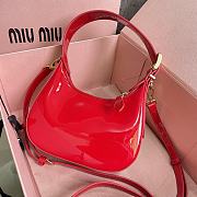 Miumiu Patent Red Leather Hobo Bag - 20x17x6cm - 3