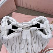 Miumiu Matelassé Nappa White Leather Bucket Bag - 17x15x10cm - 5