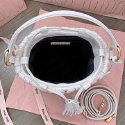 Miumiu Matelassé Nappa White Leather Bucket Bag - 17x15x10cm - 4