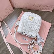 Miumiu Matelassé Nappa White Leather Bucket Bag - 17x15x10cm - 2