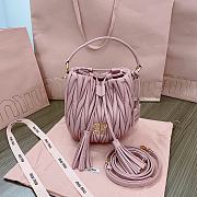 Miumiu Matelassé Nappa Pink Leather Bucket Bag - 17x15x10cm - 1