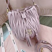 Miumiu Matelassé Nappa Pink Leather Bucket Bag - 17x15x10cm - 4