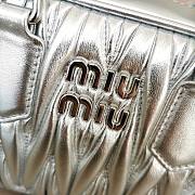 Miumiu Matelassè Nappa In Silver Cloud - 19x13x6cm - 2