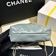 Chanel 22 Blue Grey Lambskin Leather Handbag 20cm - 5